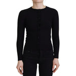Dolce & Gabbana Black Button Down Slim Cardigan Wool Sweater TSH82981-40