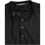 Dolce & Gabbana Black Buttoned Roundneck Short Sleeve T-shirt TSH84680-42