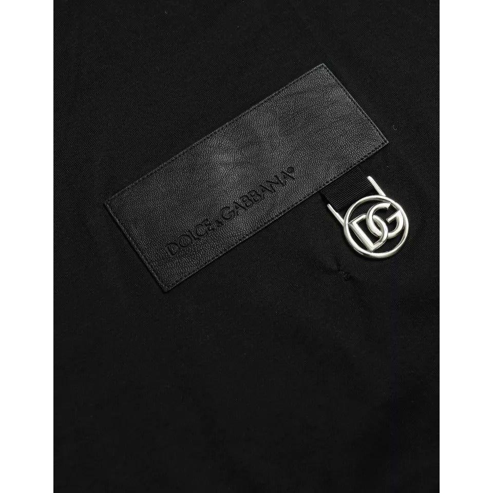 Dolce & Gabbana Black Logo Patch Cotton Crew Neck T-shirt TSH851974-52