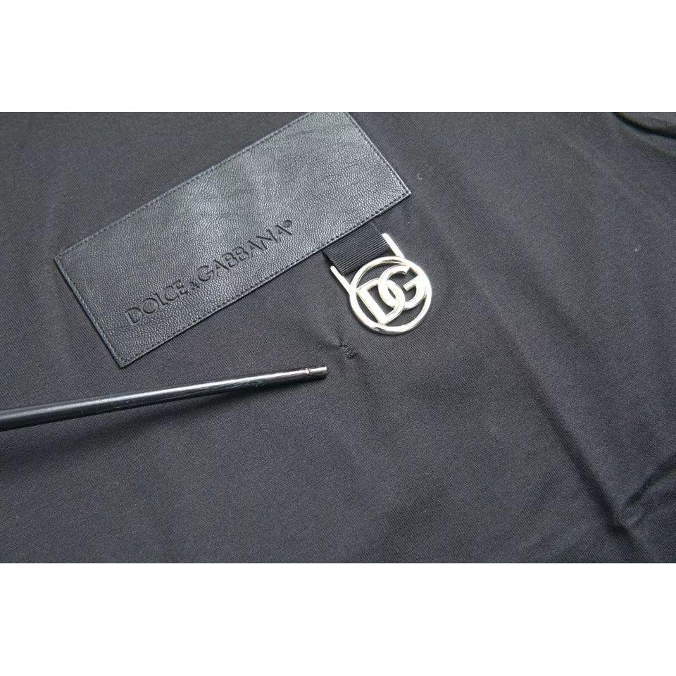 Dolce & Gabbana Black Logo Patch Cotton Crew Neck T-shirt TSH851974-52