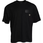Dolce & Gabbana Black Logo Patch Cotton Crew Neck T-shirt TSH851974-52