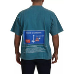 Dolce & Gabbana Blue Logo Print Crewneck Tee Cotton T-shirt TSH83080#-52