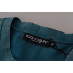 Dolce & Gabbana Blue Logo Print Crewneck Tee Cotton T-shirt TSH83080#-52