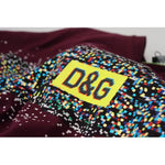 Dolce & Gabbana Bordeaux D&G Print Round Neck Cotton T-shirt TSH83257-40