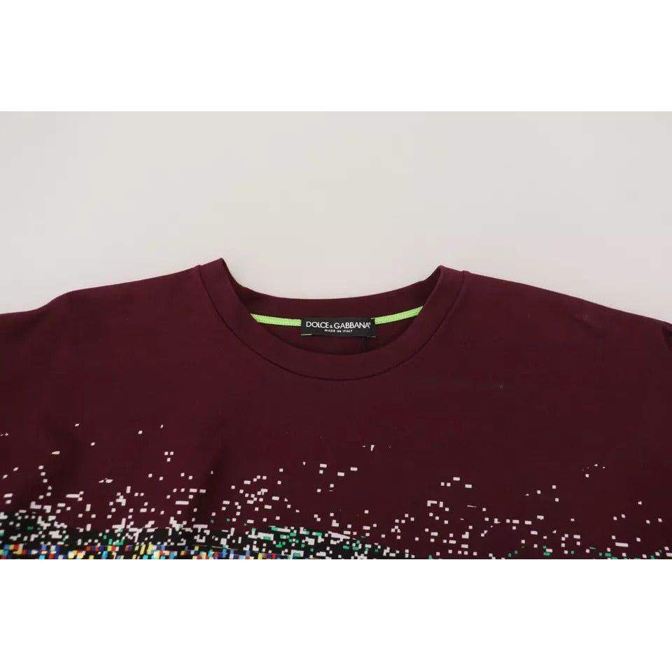 Dolce & Gabbana Bordeaux D&G Print Round Neck Cotton T-shirt TSH83257-40