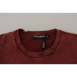 Dolce & Gabbana Maroon Printed Crewneck Tee Cotton T-shirt TSH83073-44