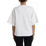 Dolce & Gabbana White Cotton Black HOT Crystal Top T-shirt TSH84220-42