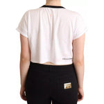 Dolce & Gabbana White Forgot Print Short Sleeves Crop T-shirt TSH7168-42