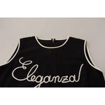 Dolce & Gabbana Black Silk Eleganza Print Sleeveless Tank Top TSH6147-40