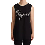 Dolce & Gabbana Black Silk Eleganza Print Sleeveless Tank Top TSH6147-40
