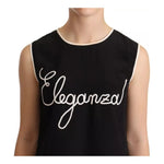 Dolce & Gabbana Black Silk Eleganza Print Sleeveless Tank Top TSH6147-40