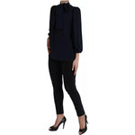 Dolce & Gabbana Blue Long Sleeves Ascot Collar Blouse Top TSH852031-42