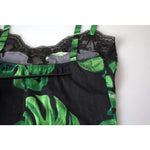 Dolce & Gabbana Black Philodendron Print Silk Camisole Underwear BIK1735-2