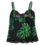 Dolce & Gabbana Black Philodendron Print Silk Camisole Underwear BIK1735-2