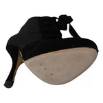 Dolce & Gabbana Black Suede Stretch Ankle Boots Booties Shoes LA7707-35.5