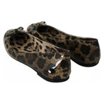Dolce & Gabbana Brown Leopard Ballerina Flats Leather Shoes LA7688-36