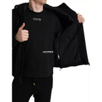 Dolce & Gabbana Black Cotton Hooded Logo Bomber Men Jacket JKT4012-46