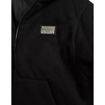 Dolce & Gabbana Black Cotton Hooded Logo Bomber Men Jacket JKT4012-46