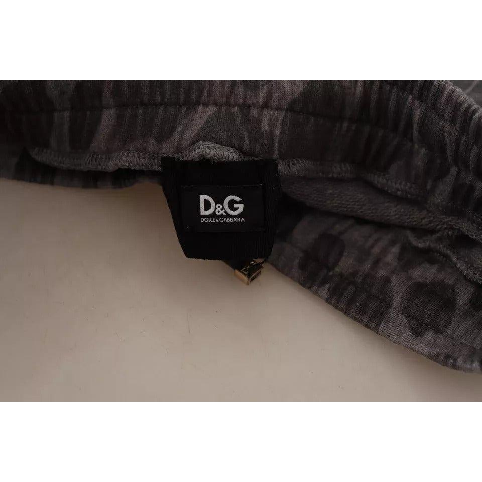Dolce & Gabbana Gray Leopard Print Sweatpants Jogger Pants PAN73035-44
