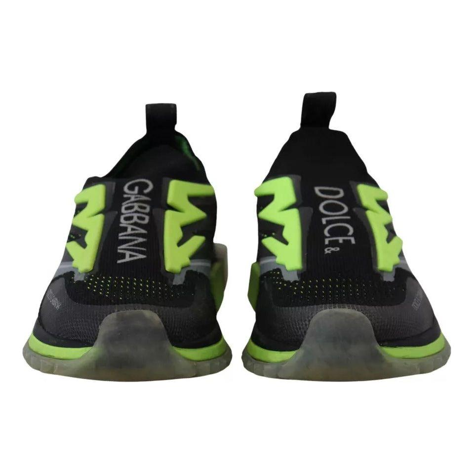 Dolce & Gabbana Black Yellow SORRENTO Sport Stretch Sneakers Shoes MV4782-40