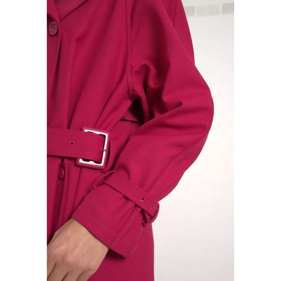 Dolce & Gabbana Dark Pink Double Breasted Trench Coat Jacket JKT3703-40