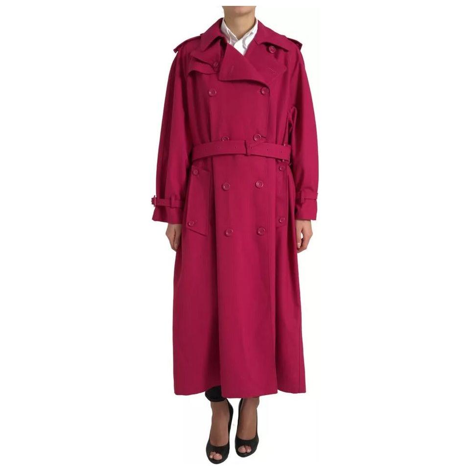 Dolce & Gabbana Dark Pink Double Breasted Trench Coat Jacket JKT3703-40
