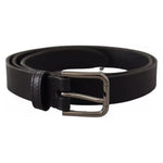 Dolce & Gabbana Black Calf Leather Classic Metal Logo Buckle Belt BEL8566-90