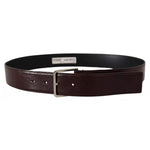Dolce & Gabbana Dark Brown Leather Logo Engraved Metal Buckle Belt