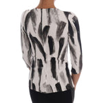 Dolce & Gabbana White Black Striped Printed Blouse Top TSH1404#2-3