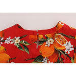 Dolce & Gabbana Orange Print Crystal-Embellished Blouse TSH1405-2