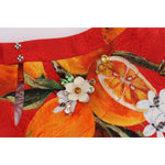 Dolce & Gabbana Orange Print Crystal-Embellished Blouse TSH1405-2