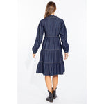 Love Moschino Elegant Dark Blue Denim Flare Dress LO-10220-IT40|S