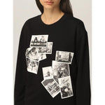 Love Moschino Chic Black Sweatshirt with Designer Emblem LO-6945-IT46 | L