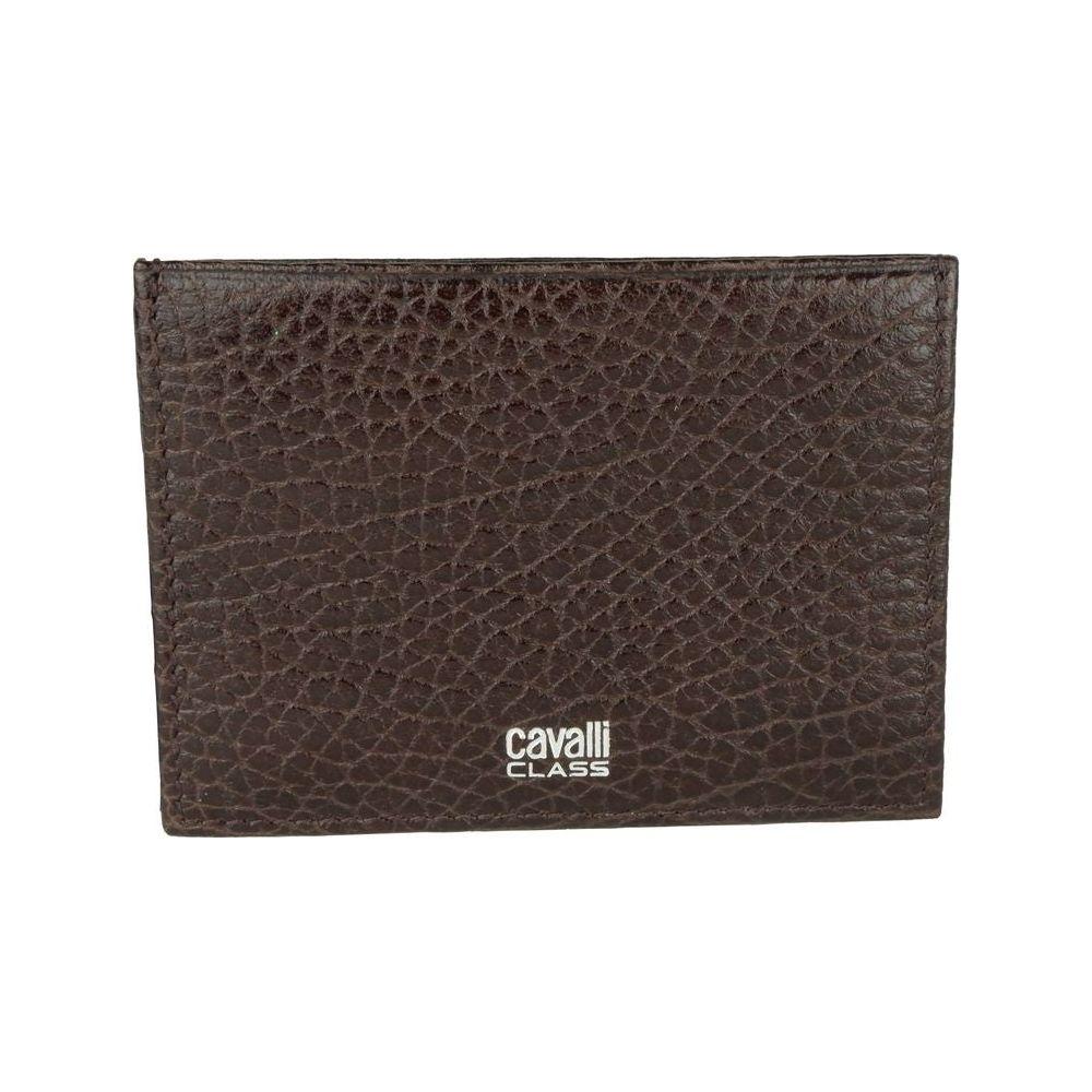 Cavalli Class Brown Calfskin Men Card Holder