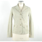 Emilio Romanelli White Leather Women Jacket EM-946-IT42|M