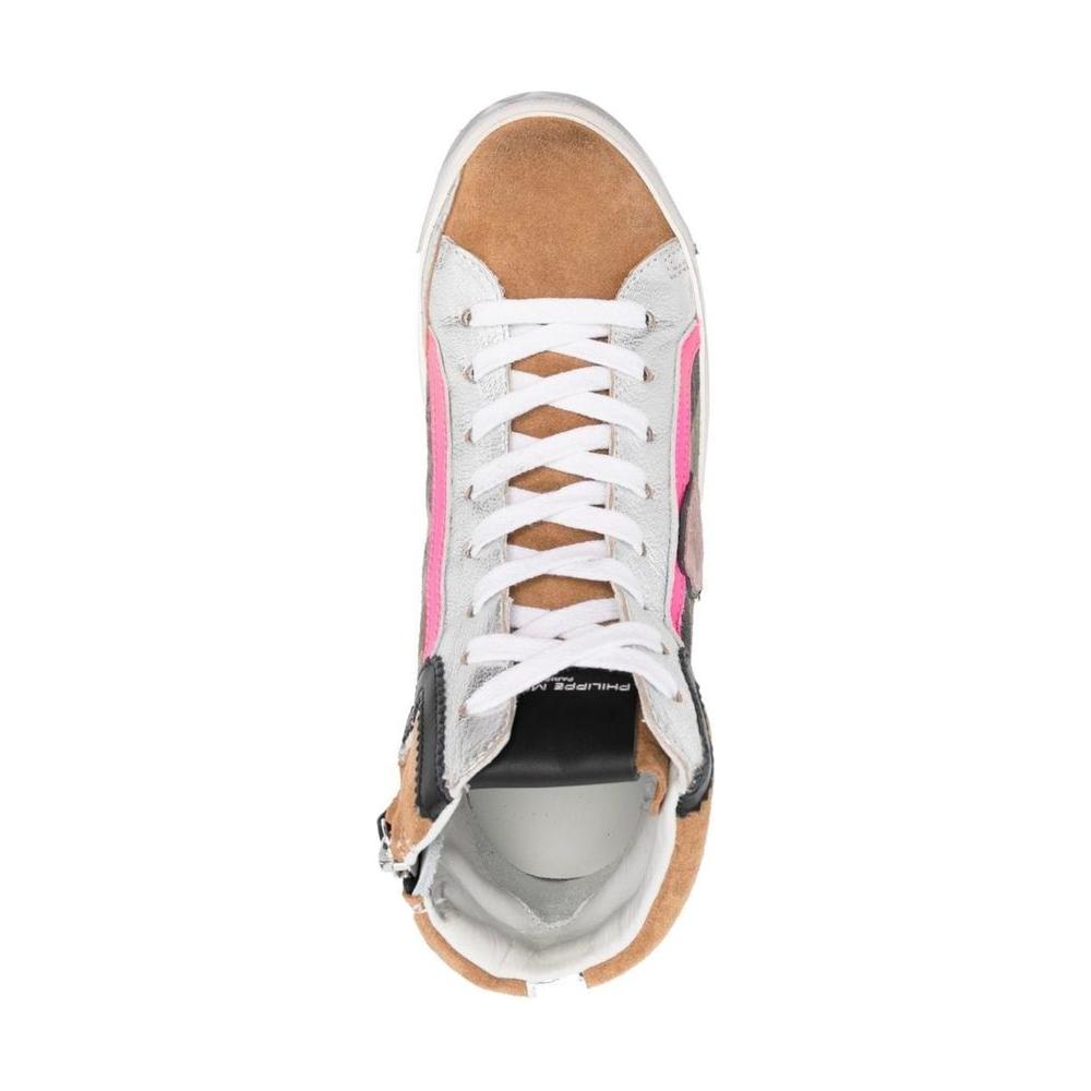 Philippe Model Army Green High-Top Sneakers with Leather Accents PH-10947-IT40|S