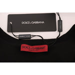 Dolce & Gabbana Black Cotton Floral Crystal Tank Top TSH1449-1