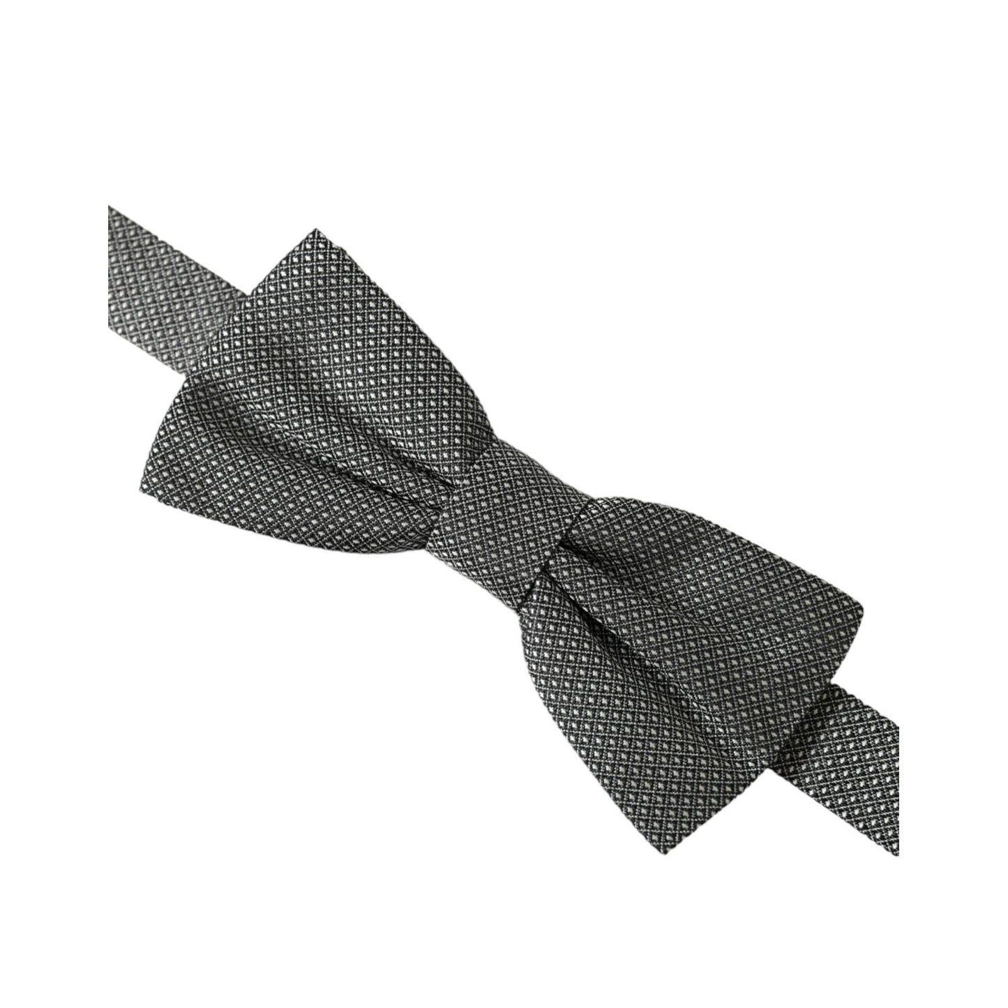Dolce & Gabbana Gray Silk Patterned Adjustable Neck Men Papillon Bow Tie FT3902