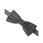 Dolce & Gabbana Gray Silk Patterned Adjustable Neck Men Papillon Bow Tie FT3902