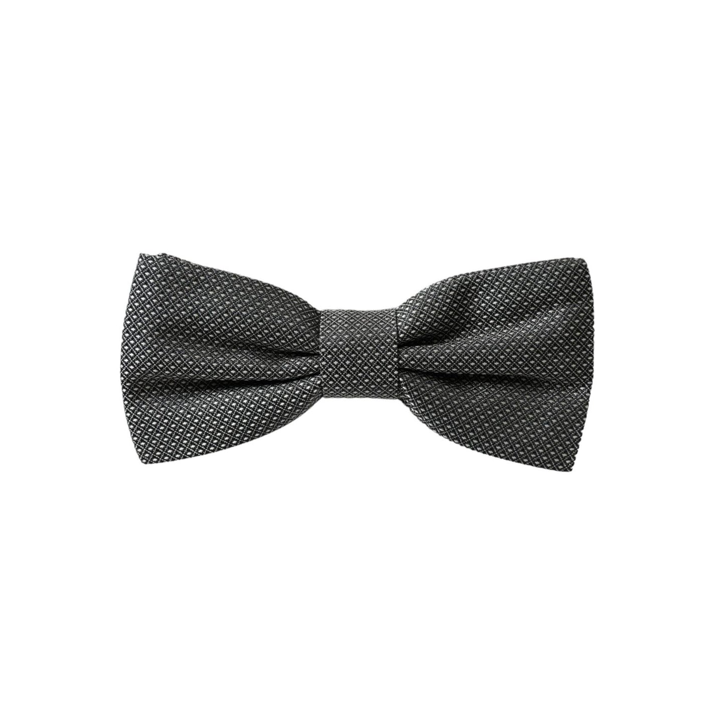 Dolce & Gabbana Gray Silk Patterned Adjustable Neck Men Papillon Bow Tie FT3902