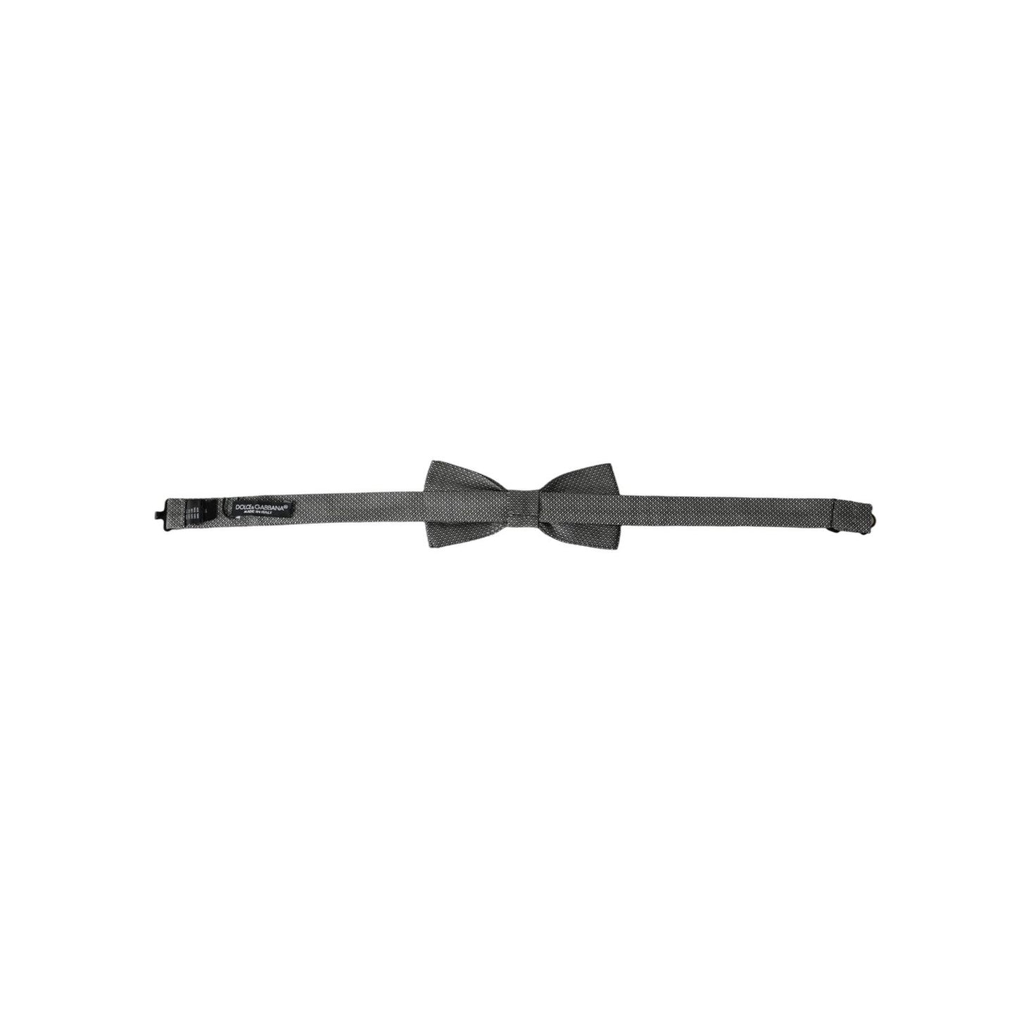 Dolce & Gabbana Gray Silk Patterned Adjustable Neck Men Papillon Bow Tie FT3902