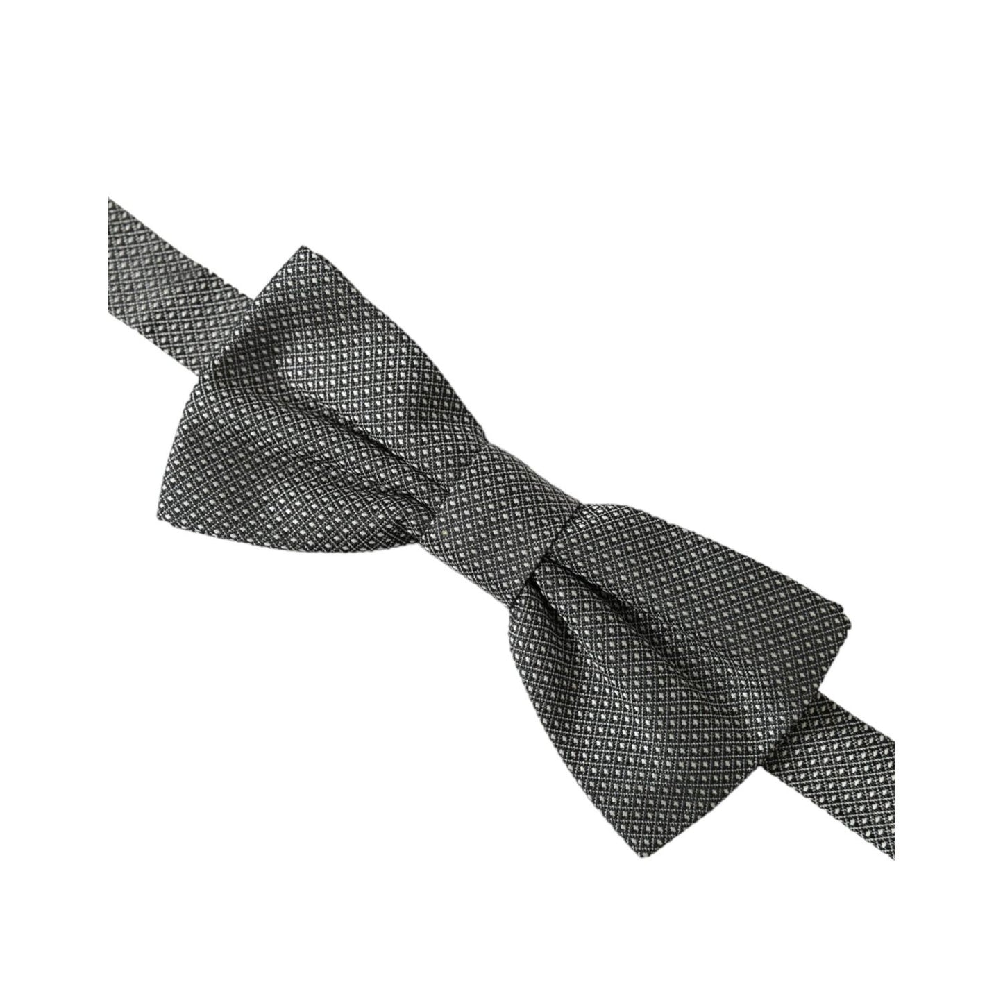 Dolce & Gabbana Gray Silk Patterned Adjustable Neck Men Bow Tie FT3912