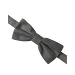 Dolce & Gabbana Gray Silk Patterned Adjustable Neck Men Bow Tie FT3912