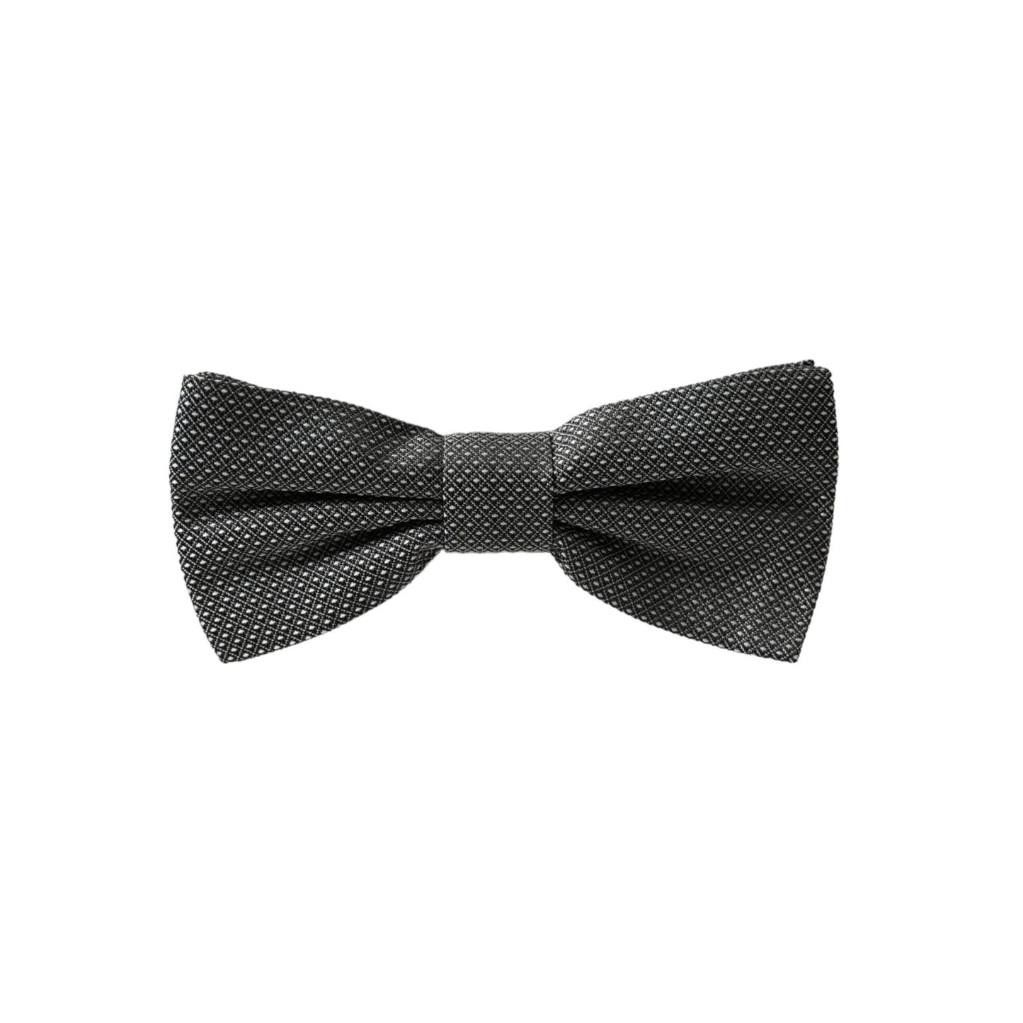 Dolce & Gabbana Gray Silk Patterned Adjustable Neck Men Bow Tie FT3912