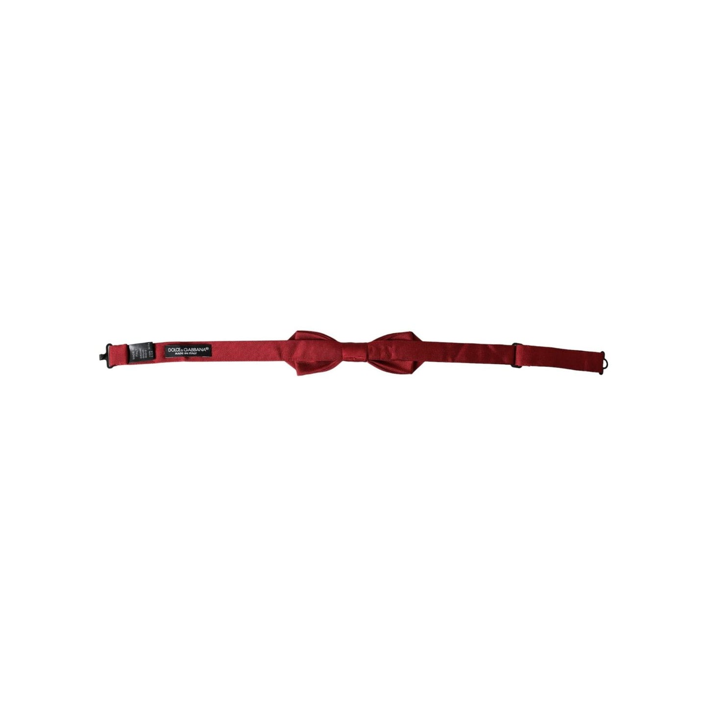 Dolce & Gabbana Red Silk Jacquard Adjustable Neck Men Bow Tie