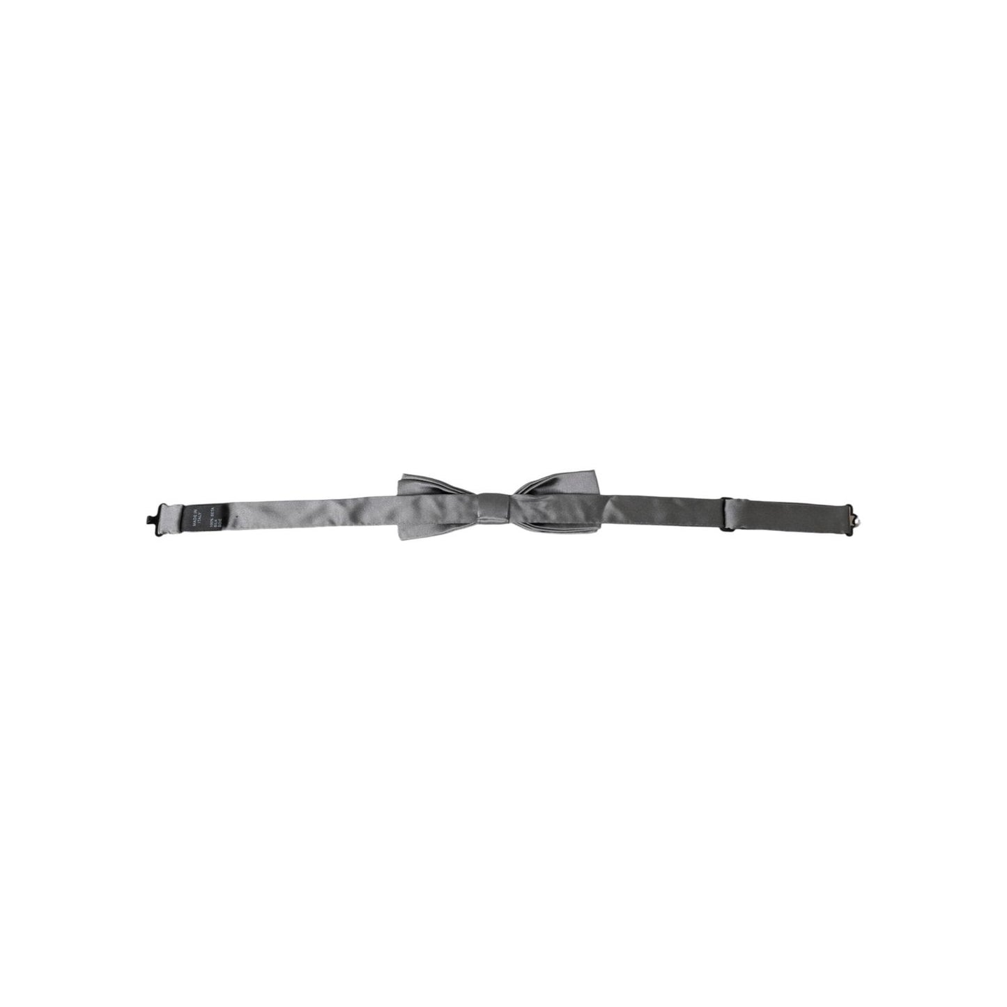 Dolce & Gabbana Gray Satin Silk Adjustable Neck Men Papillon Bow Tie FT3918