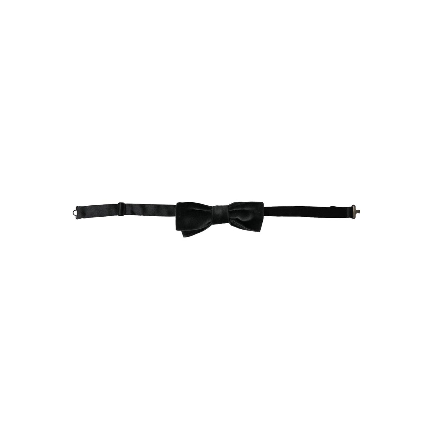 Dolce & Gabbana Black Velvet Cotton Adjustable Neck Men Bow Tie FT3920