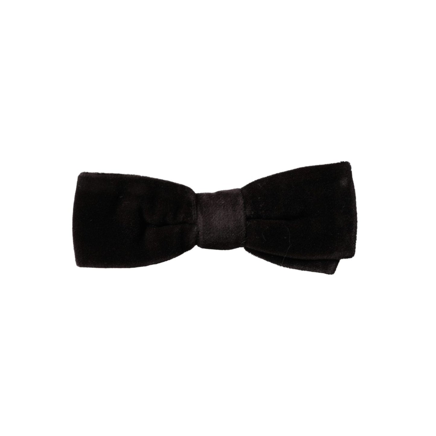 Dolce & Gabbana Black Velvet Cotton Adjustable Neck Men Bow Tie FT3921