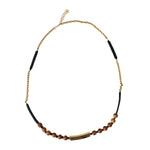 Dolce & Gabbana Black Gold Wooden Beaded Logo Pendant SMY10178