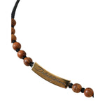 Dolce & Gabbana Black Gold Wooden Beaded Logo Pendant SMY10178